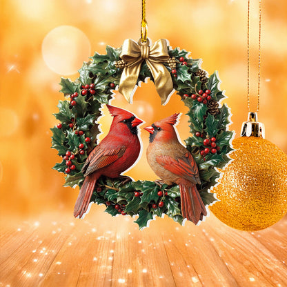 Shineful 2D Acrylic Ornament Merry Christmas Cardinal Couple