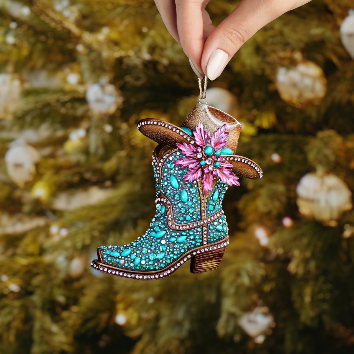 Shineful 2D Acrylic Ornament Enchanting Cowboy Boot