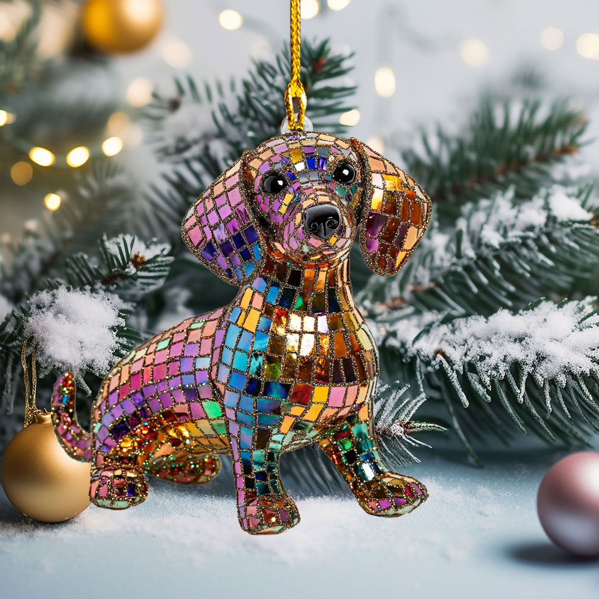 Shineful Acrylic Ornament Mosaic Dachshund