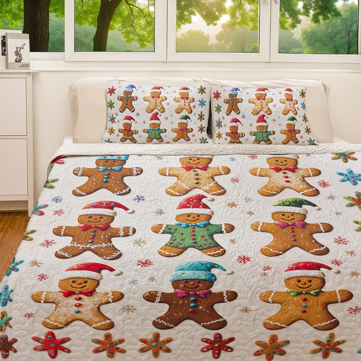 Shineful All Season Quilt 3-Piece Set Gingerbread Cottage