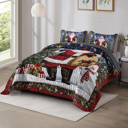 Shineful All Season Quilt 3-Piece Set Santa's Christmas Wonderland