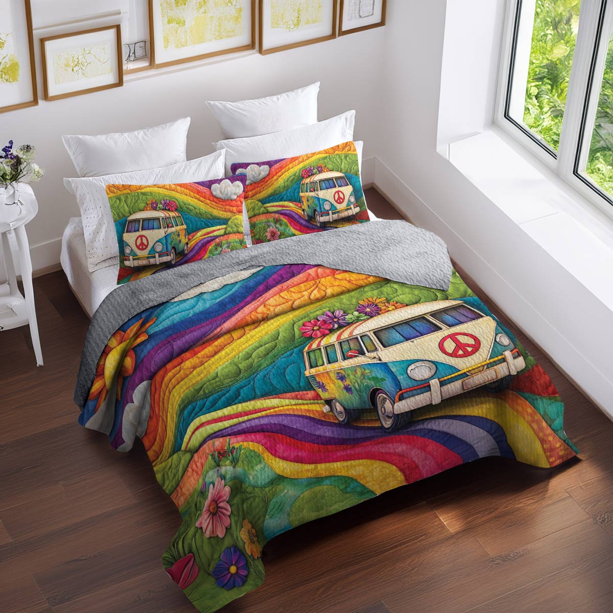 Shineful All Season Quilt 3-Piece Set Road to Rainbow