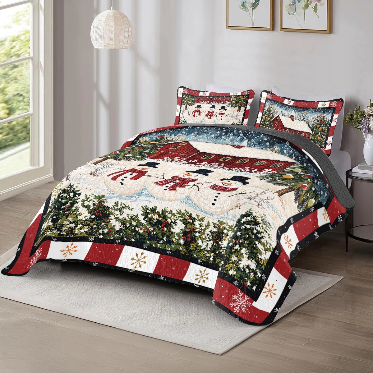 Shineful All Season Quilt 3-Piece Set Country Christmas Charm