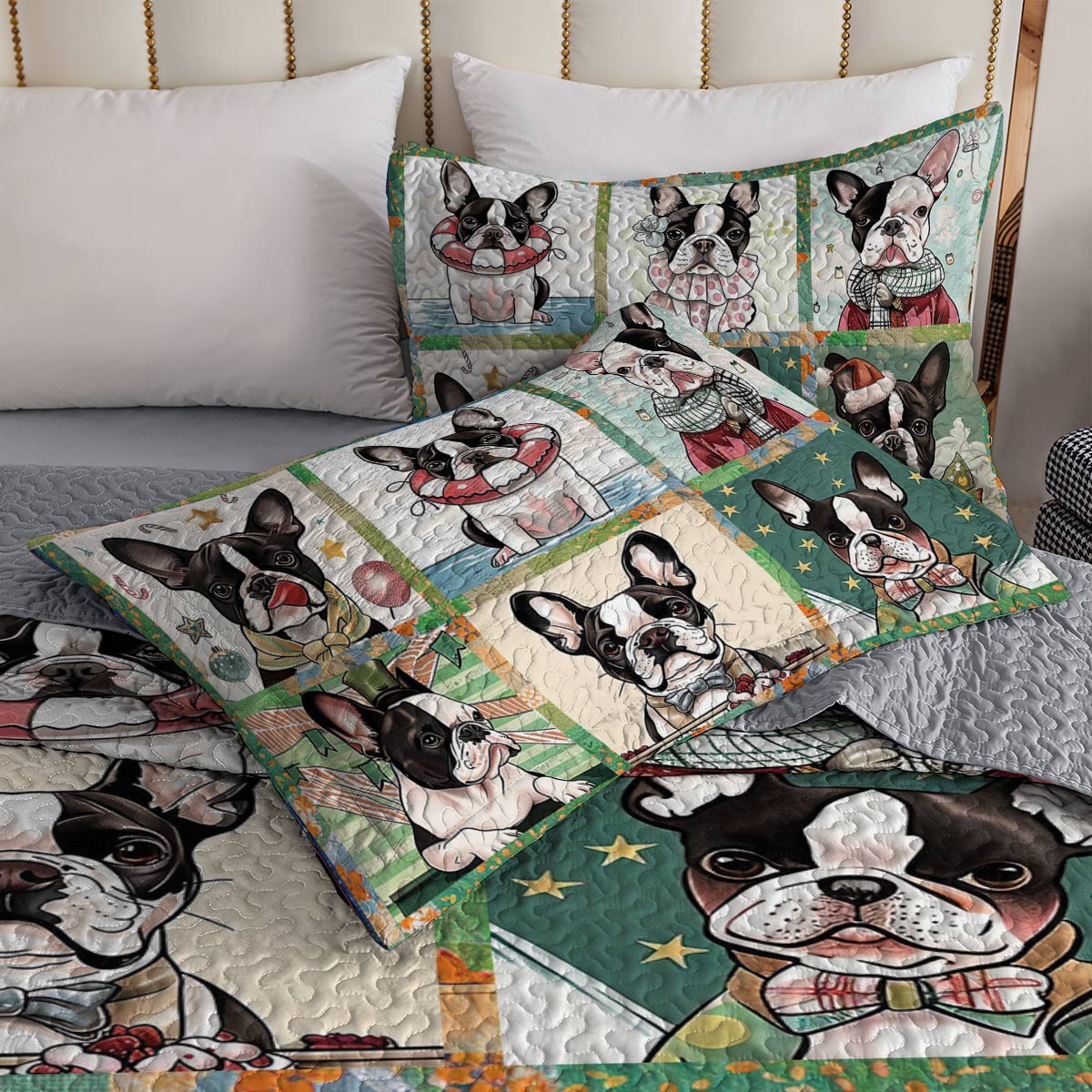 Shineful All Season Quilt 3-Piece Set Lovely Cute Buddies