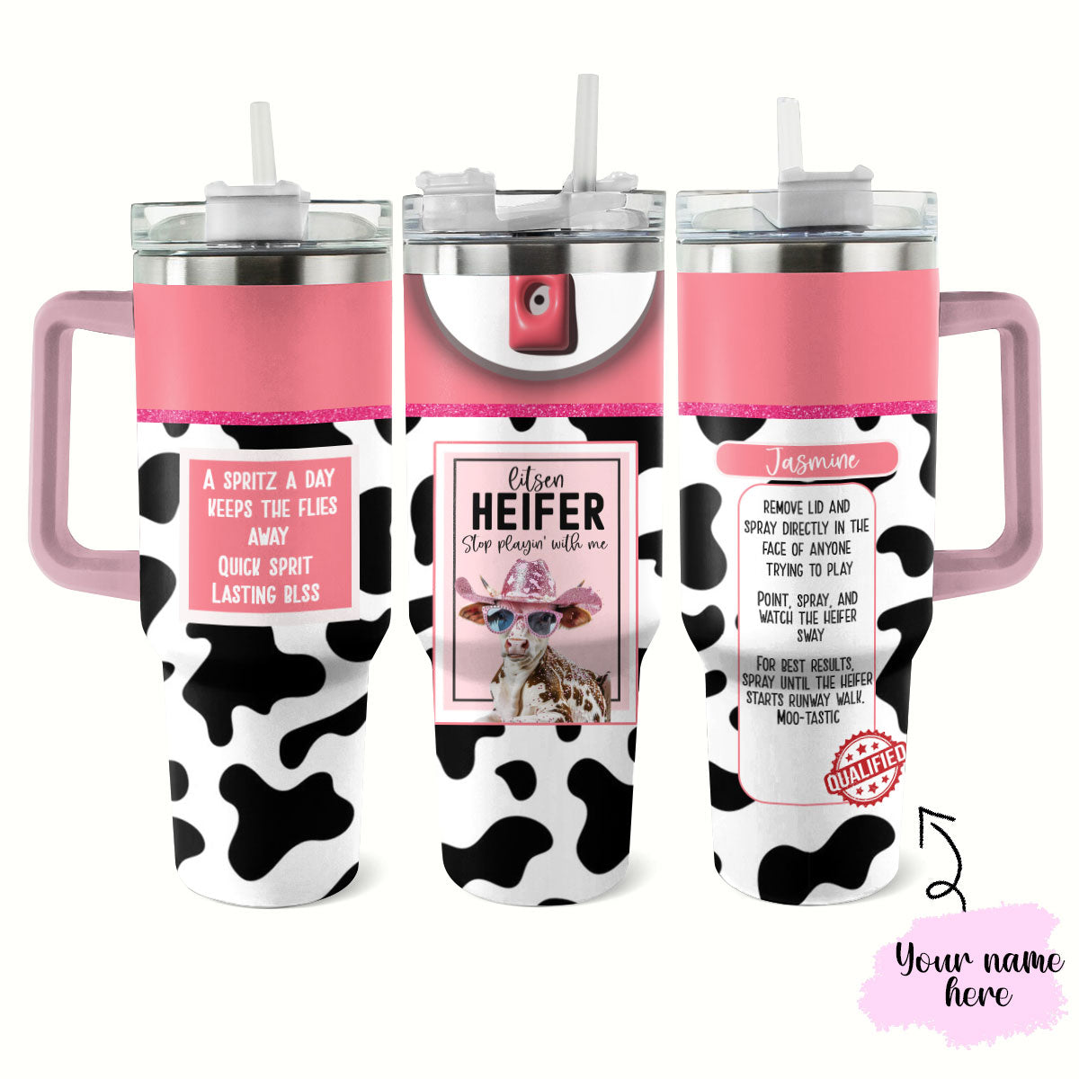 Shineful Tumbler Personalized Spritz Heifer