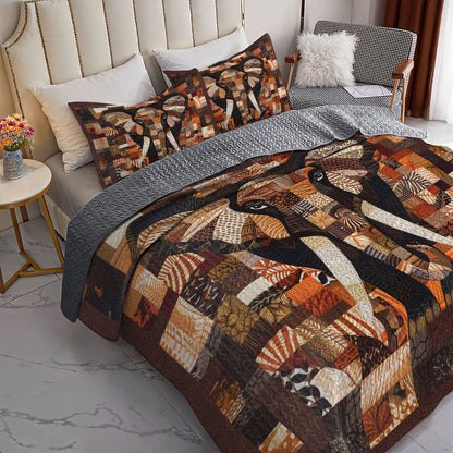 Shineful All Season Quilt 3-Piece Set Elephant Harmony