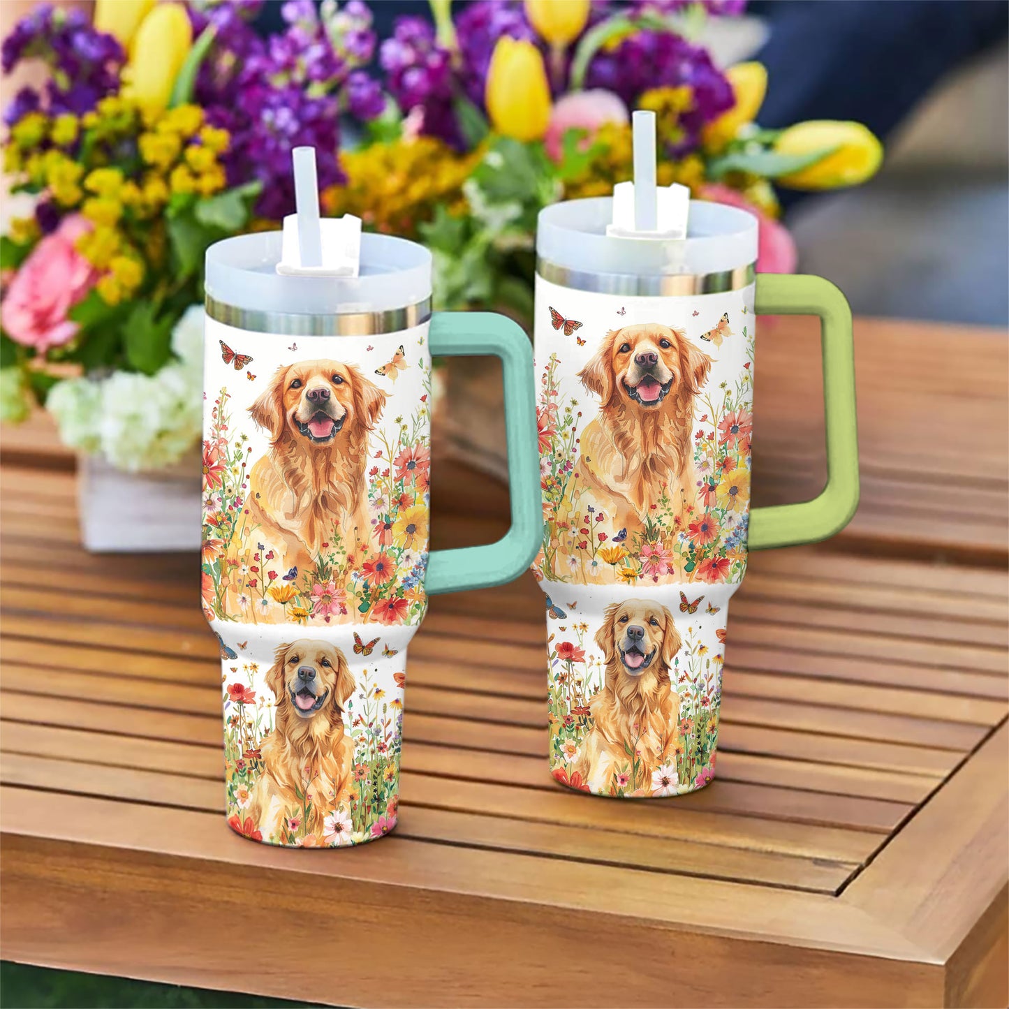 Verre brillant Bloom Garden Golden Retriever