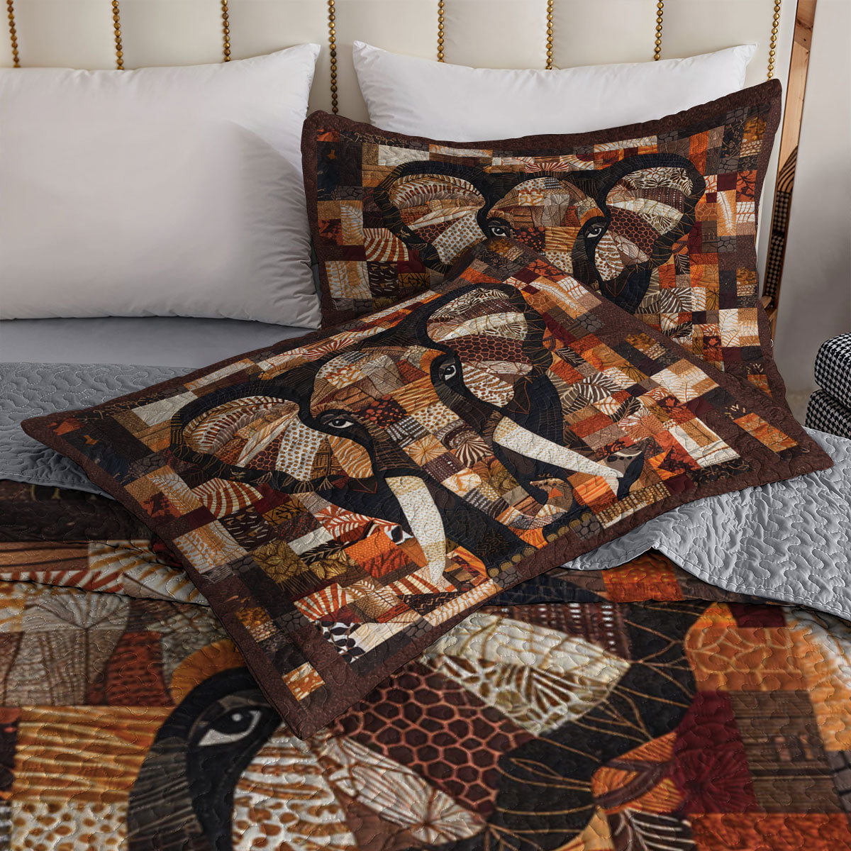 Shineful All Season Quilt 3-Piece Set Elephant Harmony