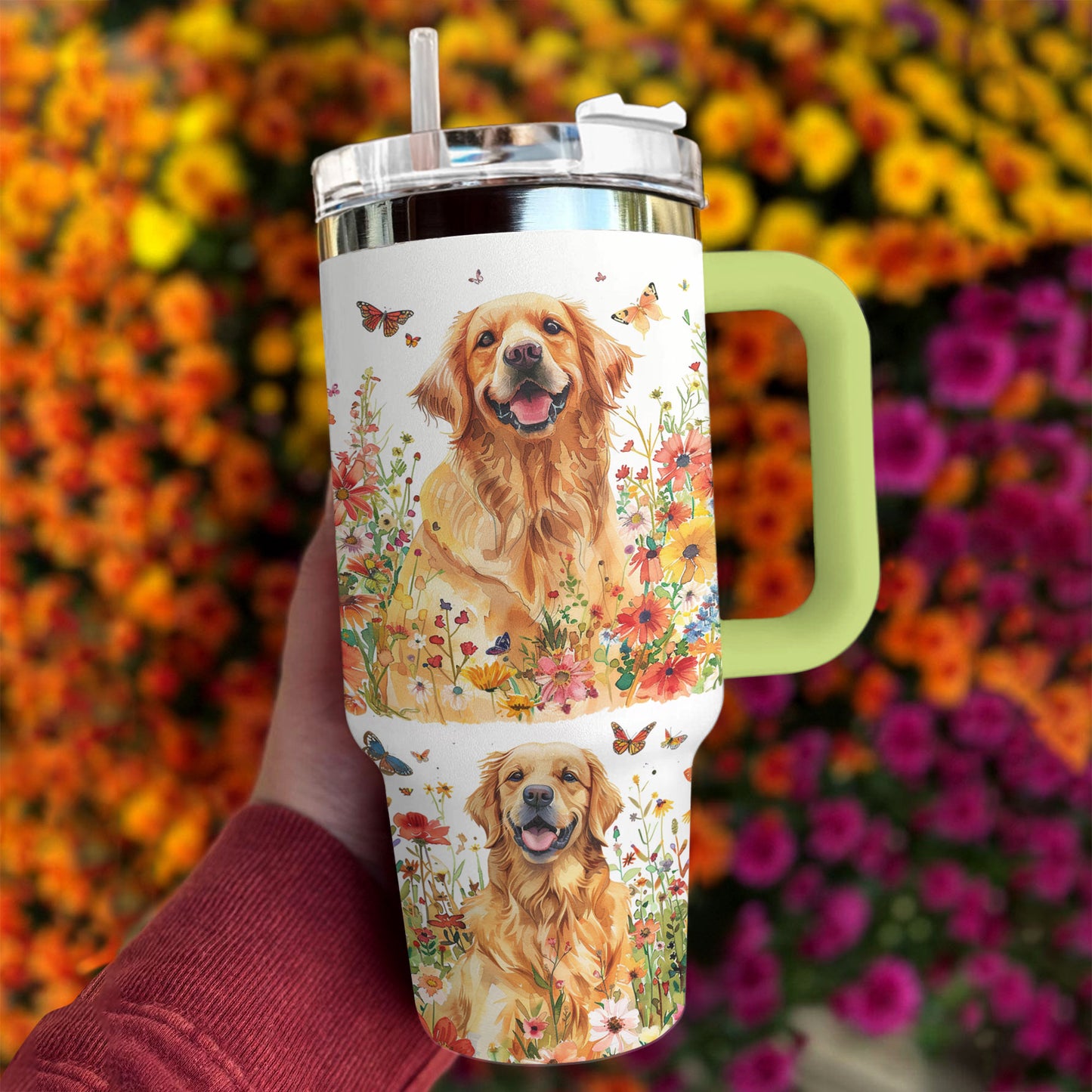 Verre brillant Bloom Garden Golden Retriever