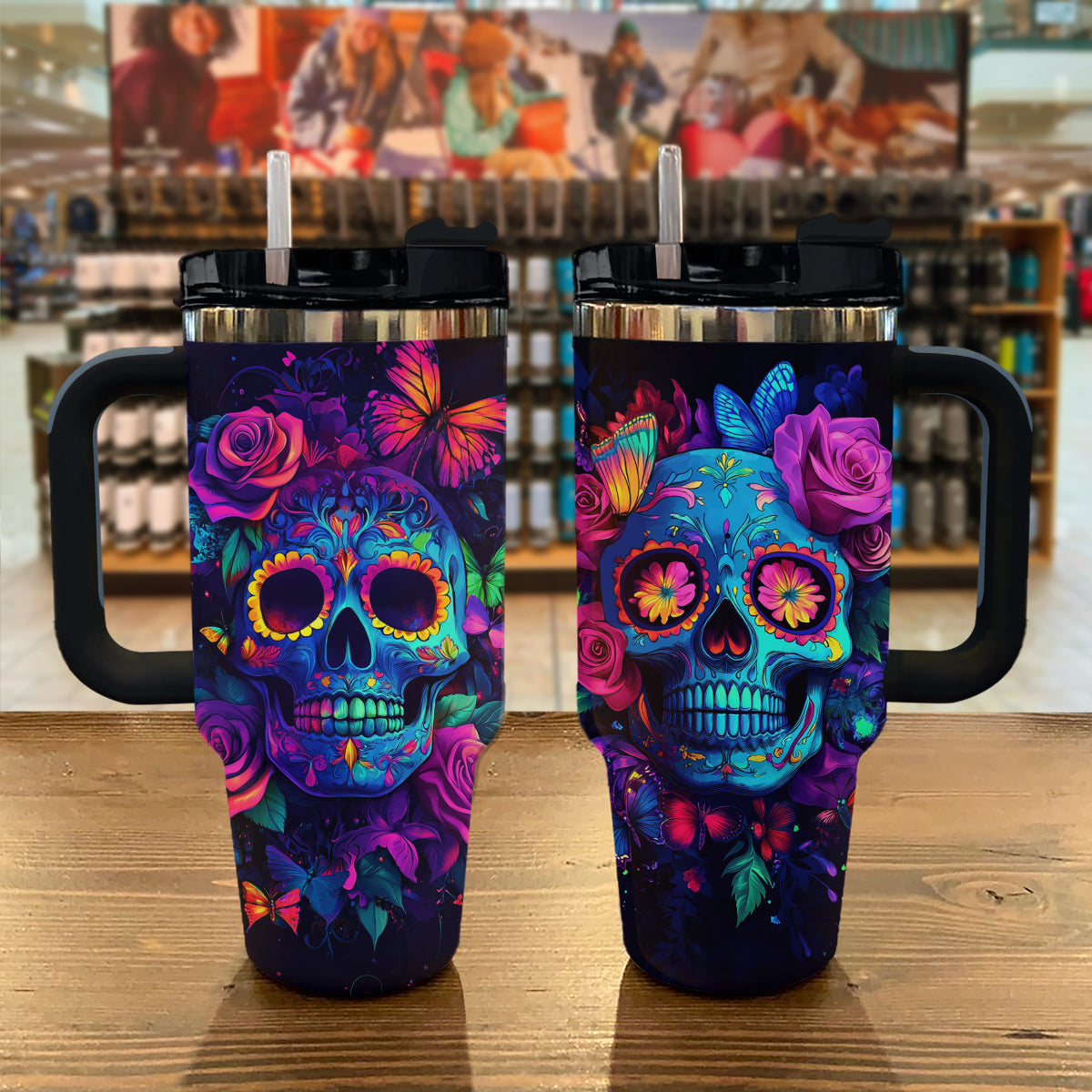 Glänzender Becher „Sugar Skull“