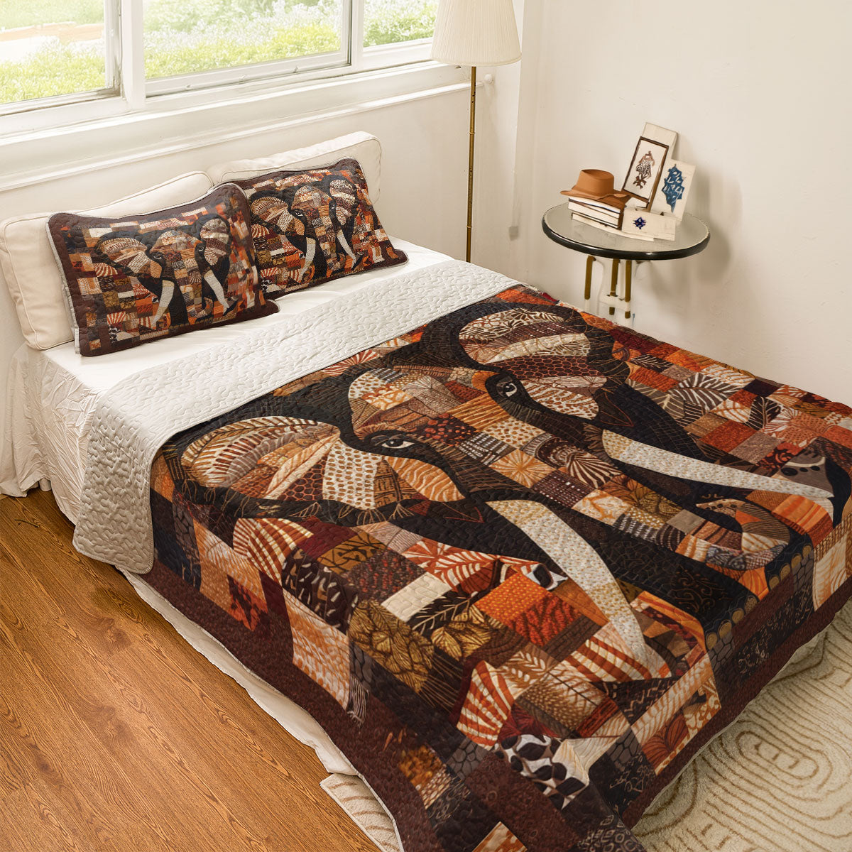 Shineful All Season Quilt 3-Piece Set Elephant Harmony