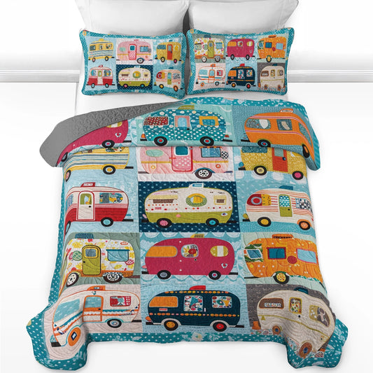 Shineful All Season Quilt 3-Piece Set Vintage Camper