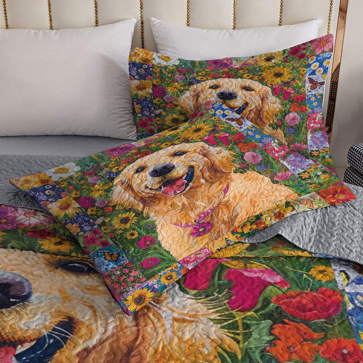 Shineful All Season Quilt 3-Piece Set Sunshine Paws