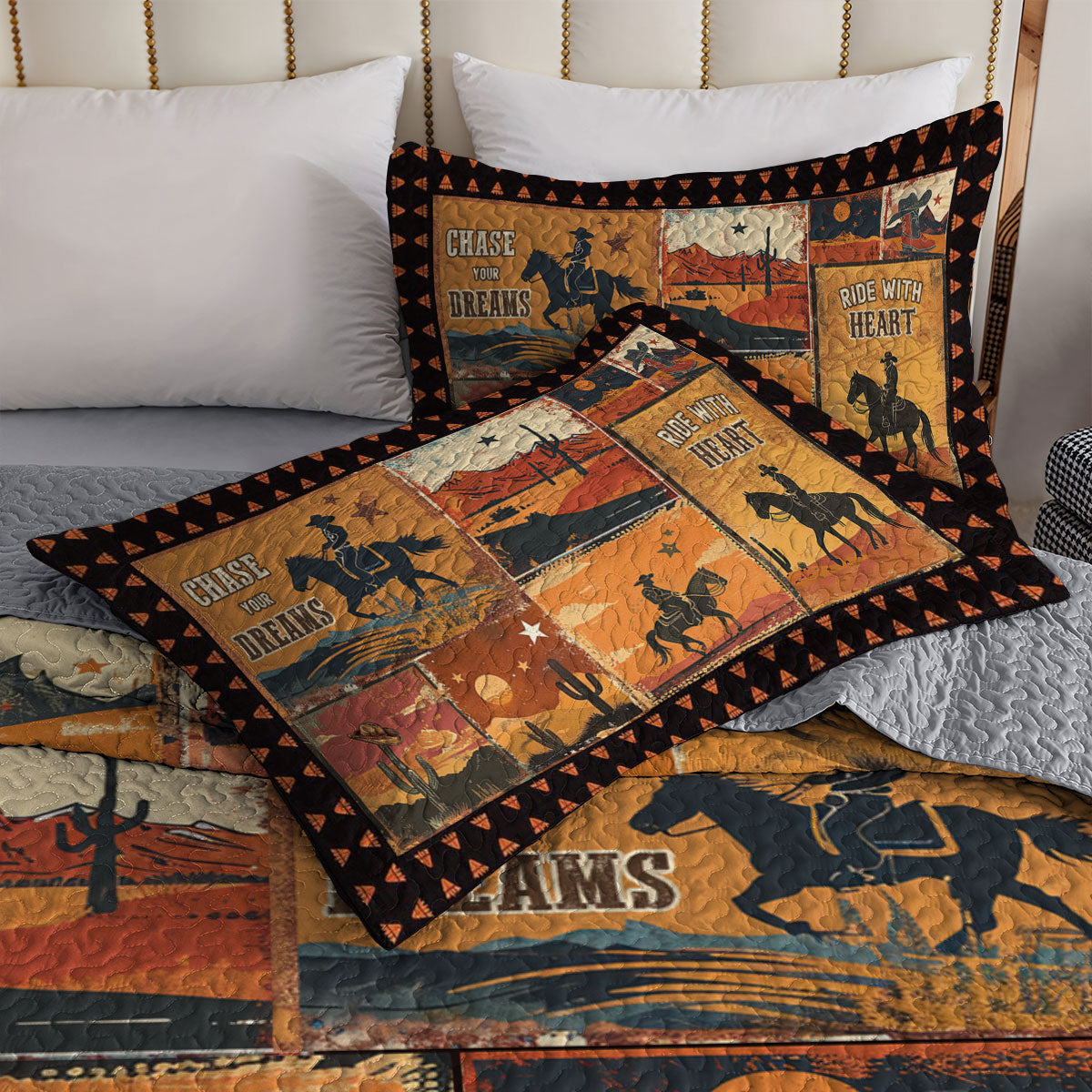 Shineful All Season Quilt 3-Piece Set Cowboy Wild And Free