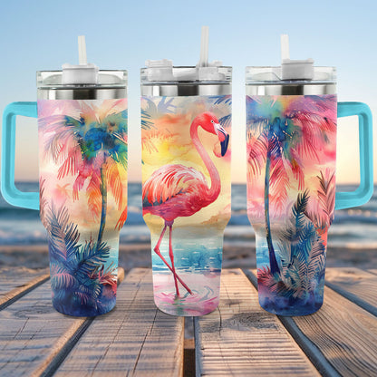 Shineful Tumbler Paradise Island Flamingo