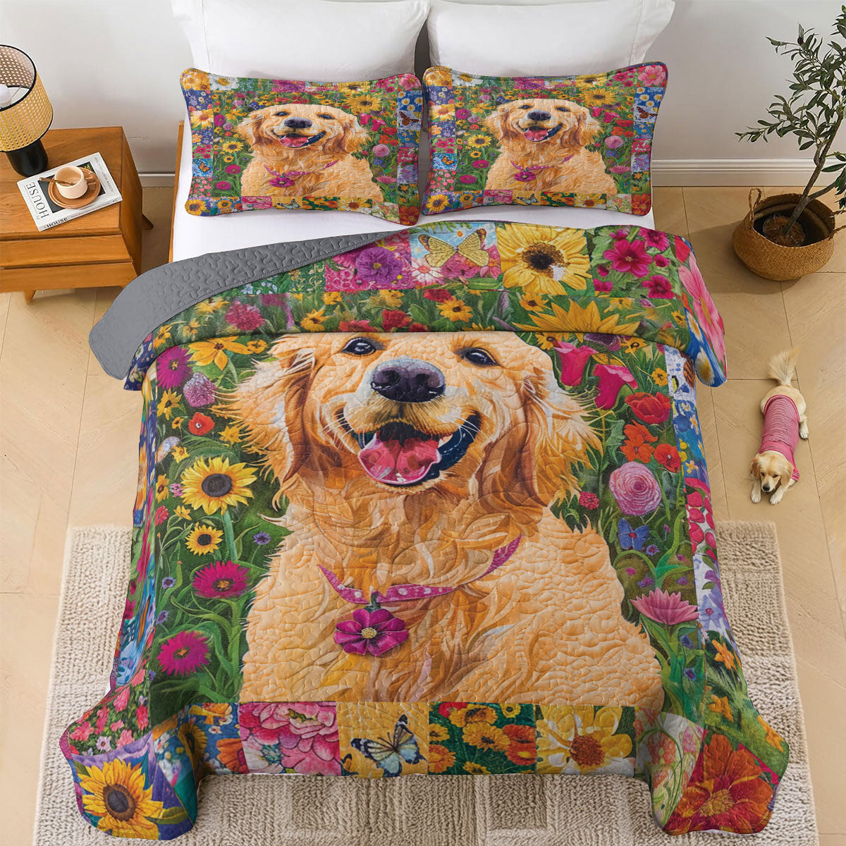 Shineful All Season Quilt 3-Piece Set Sunshine Paws