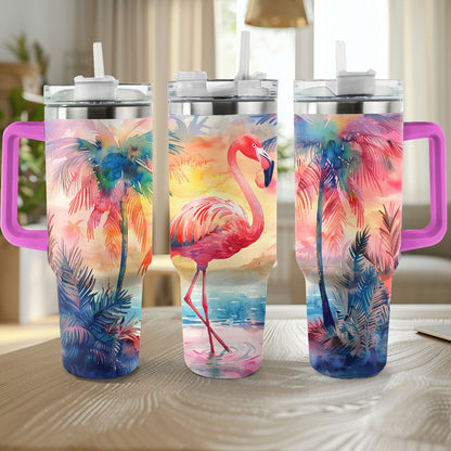 Shineful Tumbler Paradise Island Flamingo