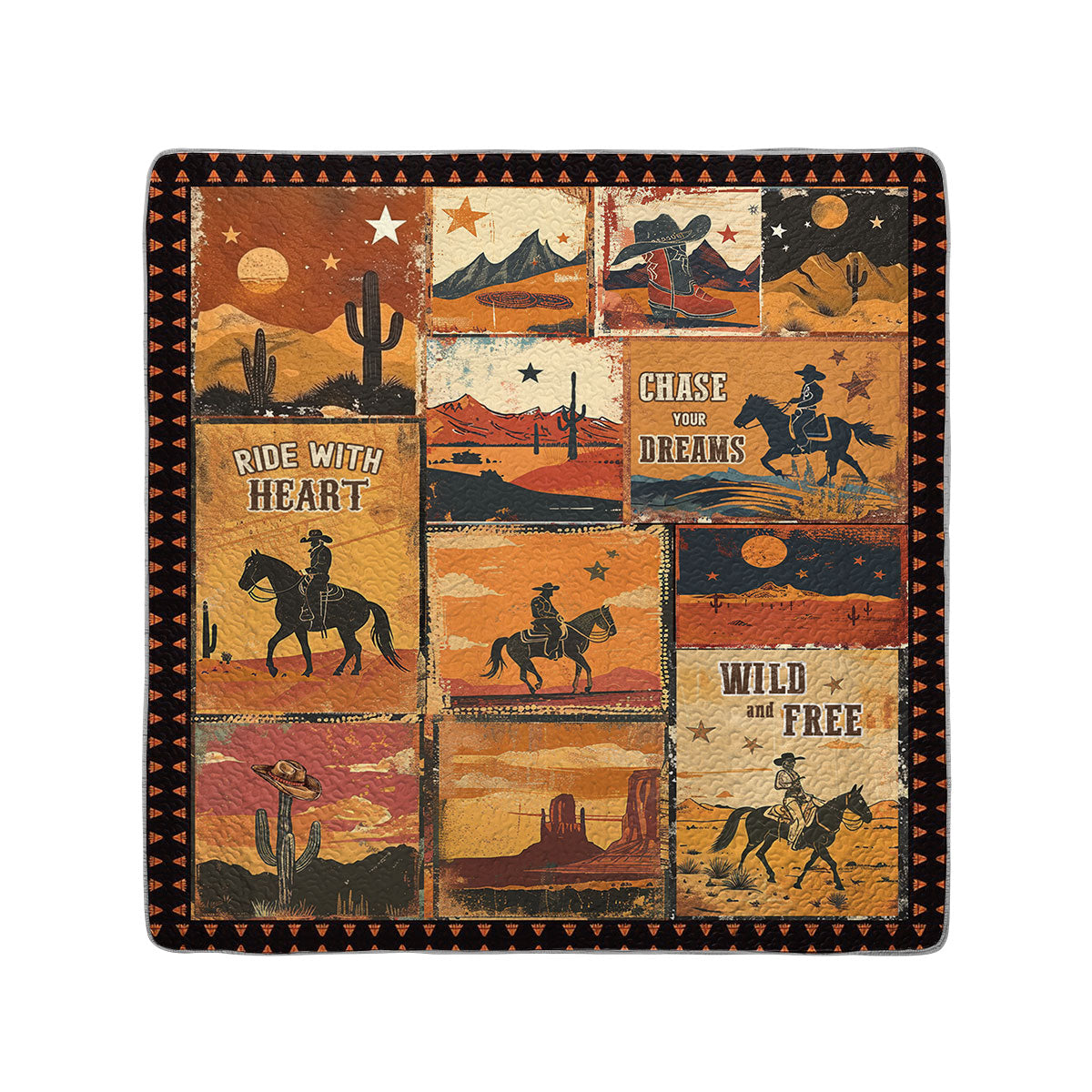 Shineful All Season Quilt 3-Piece Set Cowboy Wild And Free