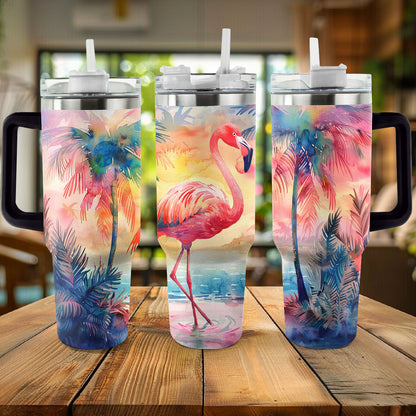 Shineful Tumbler Paradise Island Flamingo