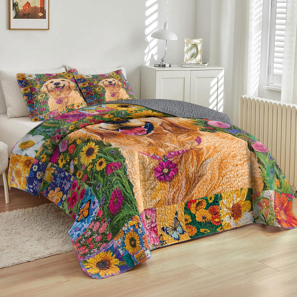 Shineful All Season Quilt 3-Piece Set Sunshine Paws