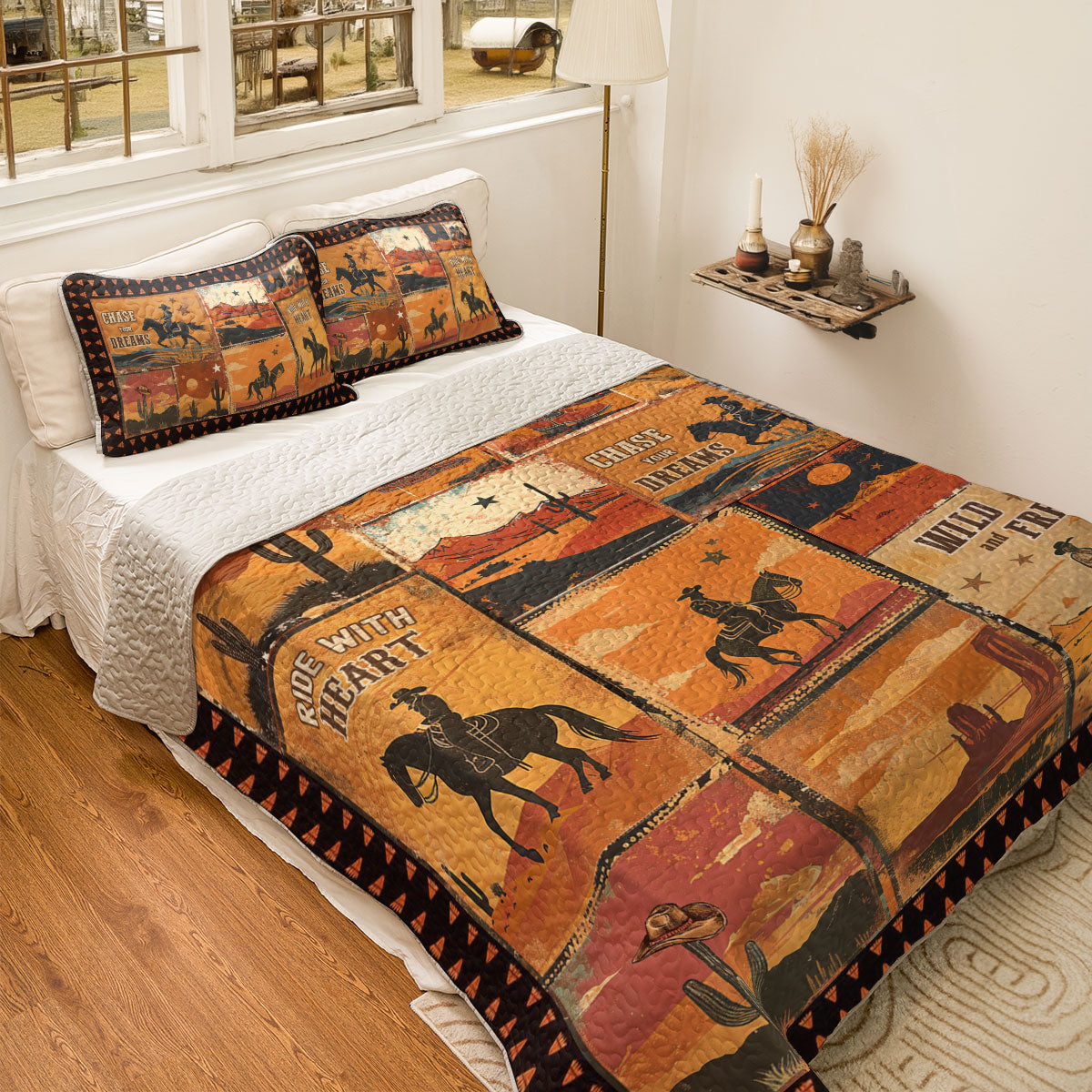 Shineful All Season Quilt 3-Piece Set Cowboy Wild And Free