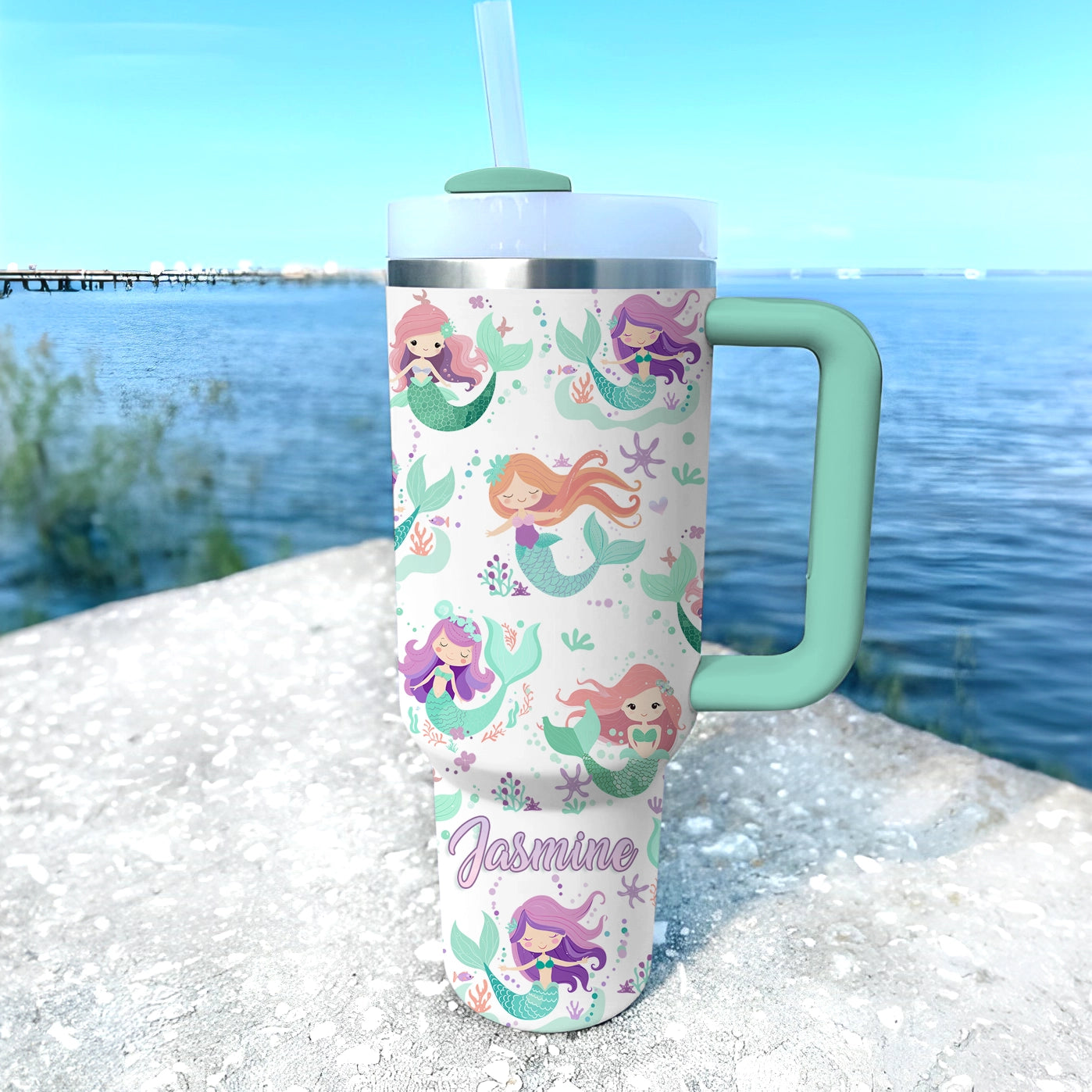 Shineful Tumbler Personalized Mermaid At Heart