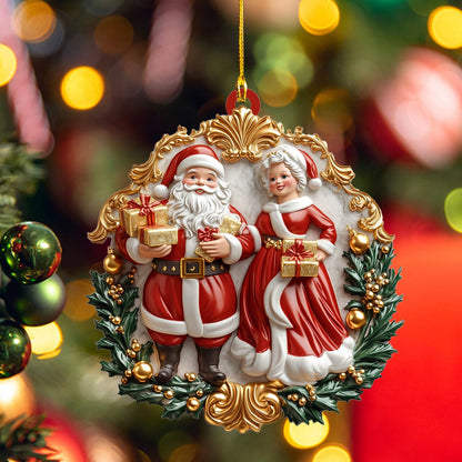 Shineful 2D Acrylic Ornament Santa & Mrs. Claus Holiday