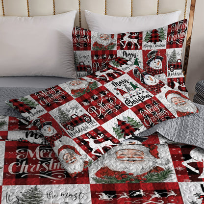 Shineful All Season Quilt 3-Piece Set Christmas Patchwork