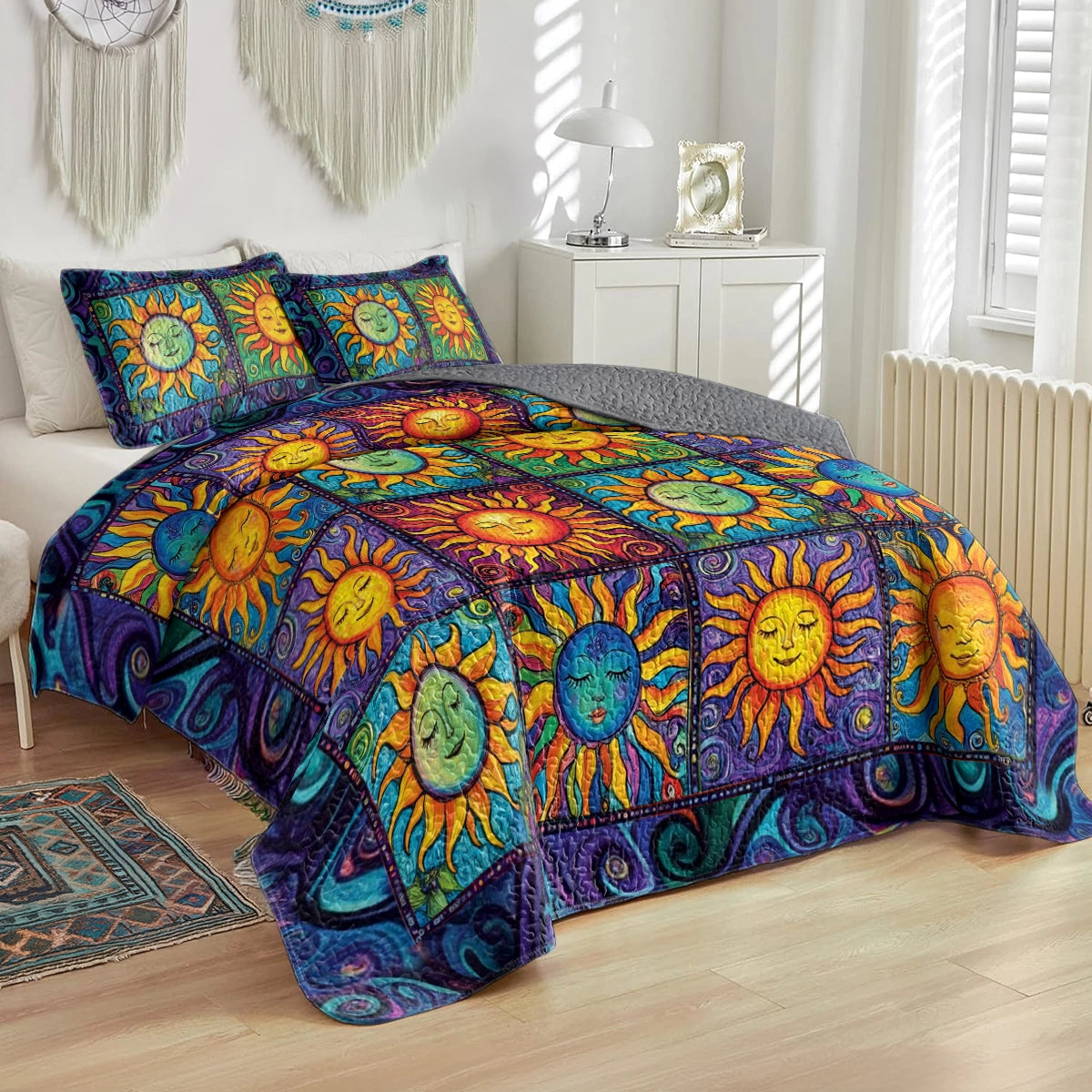 Shineful All Season Quilt 3-Piece Set - Hippie Sun Vibes