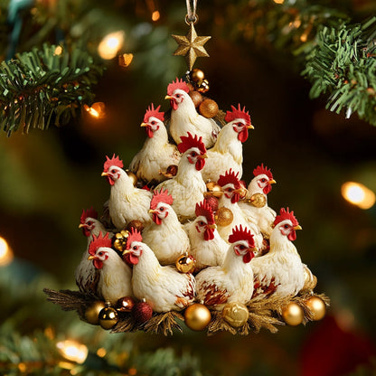 Shineful 2D Acrylic Ornament Cluck-tacular Christmas