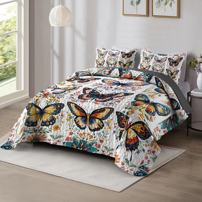 Shineful All Season Quilt 3-Piece Set - Butterfly Bliss