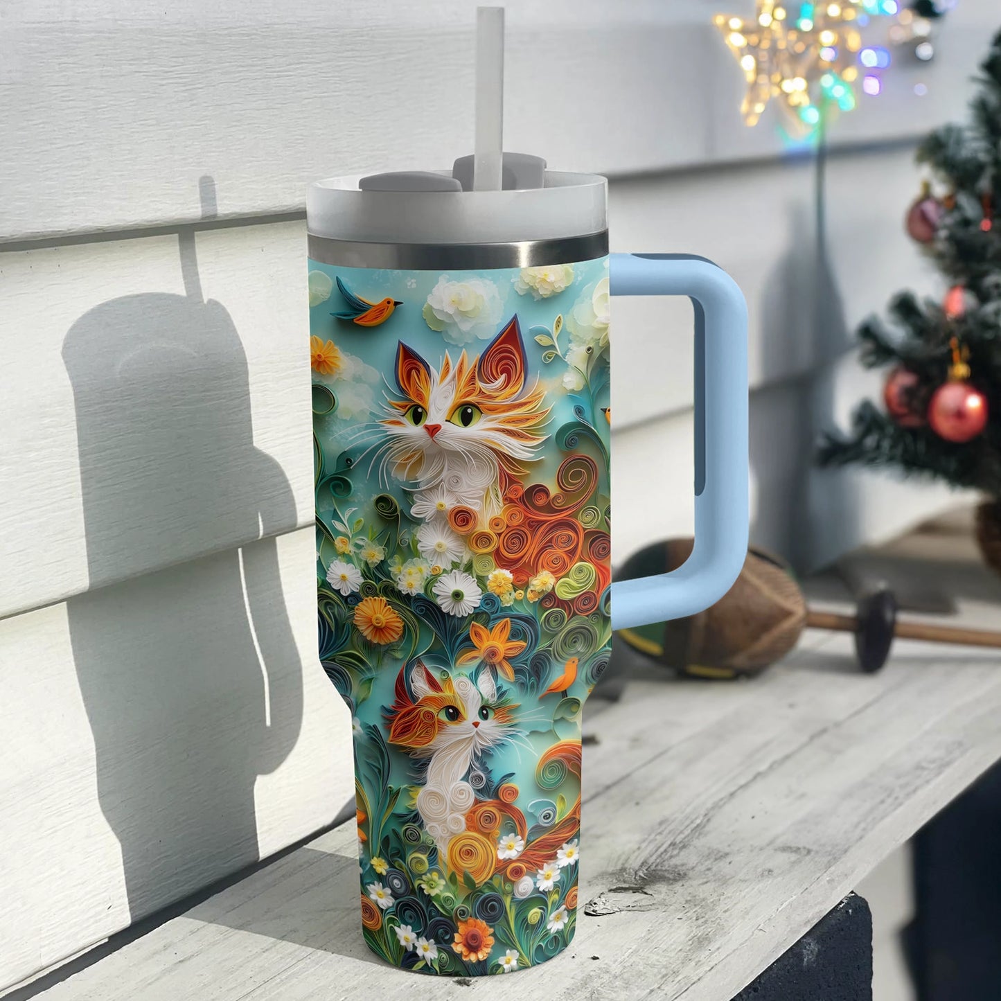 Shineful Tumbler Whimsical Quill Cat