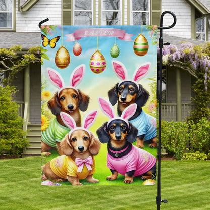 Shineful Garden Flag 12" x 18" Dachshund Delight Easter