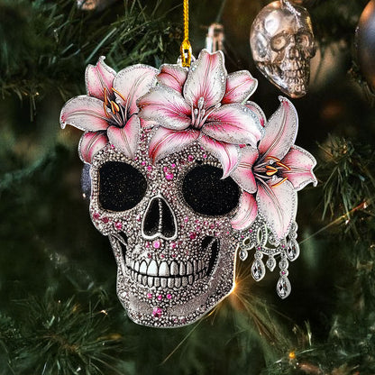 Shineful 2D Acrylic Ornament - Gothic Bloom Skull