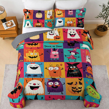 Shineful All Season Quilt 3-Piece Set Cute Monsters