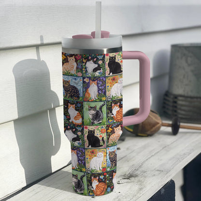 Shiny Tumbler Katze Blumen Katzen