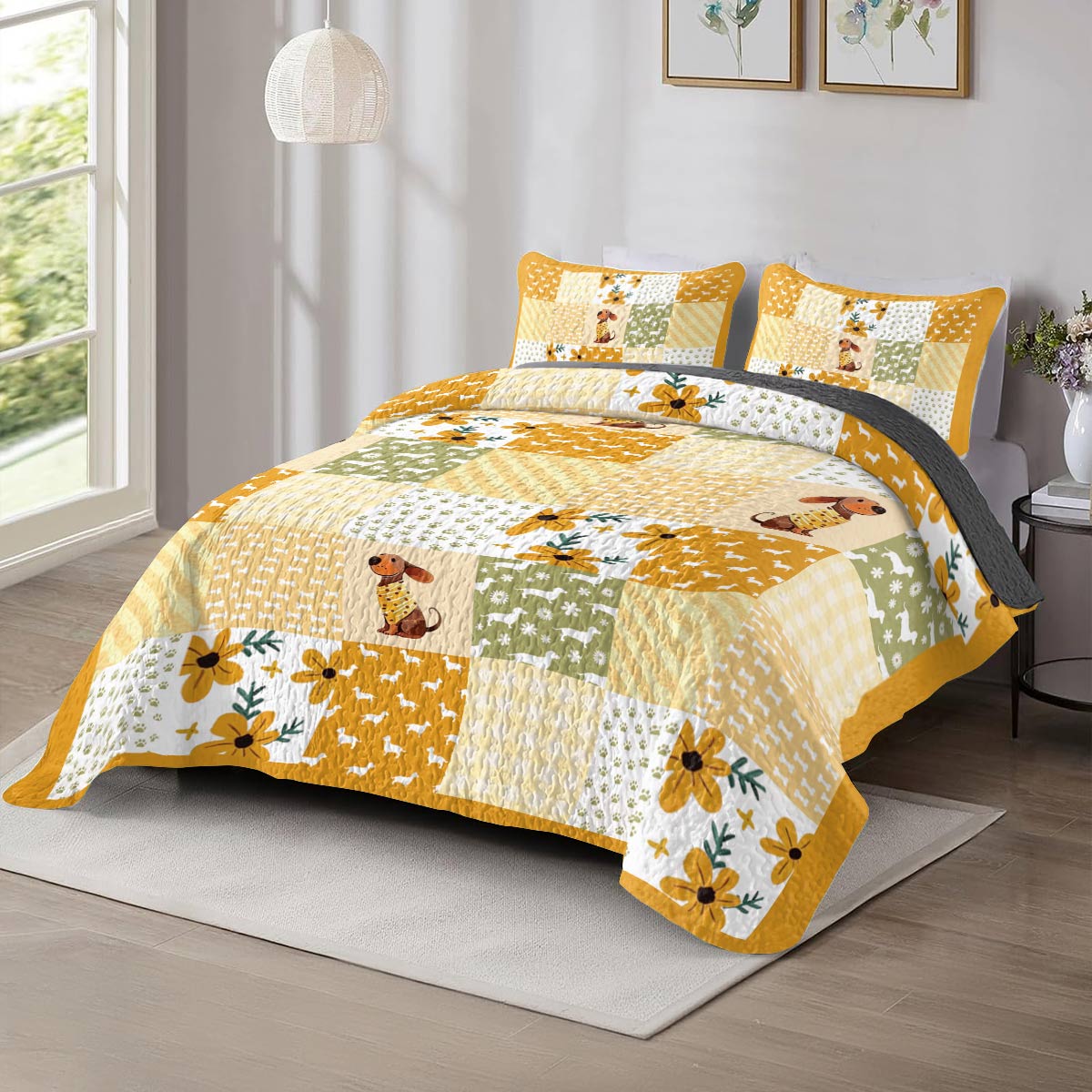 Shineful All Season Quilt 3-Piece Set Sunny Paws