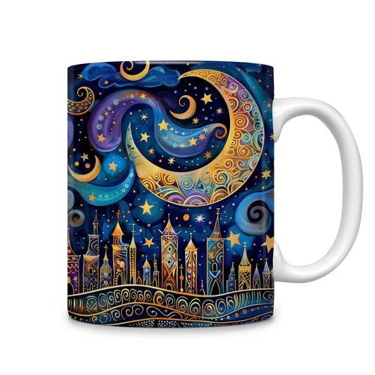 Tasse en céramique brillante Nuit étoilée