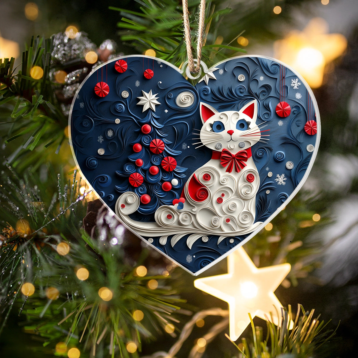 Shineful Acrylic Ornament Purr-fect Christmas Heart