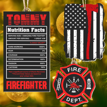 Shineful Acrylic Ornament  Personalized Firefighter's Patriotism Set