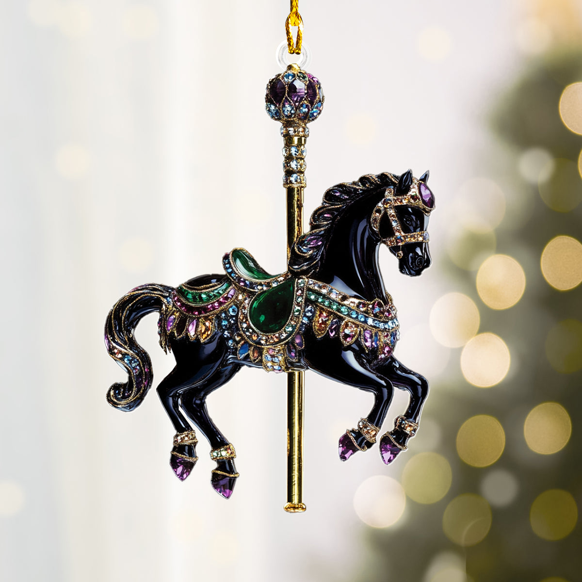 Shineful 2D Acrylic Ornament Crystal Carousel Horse