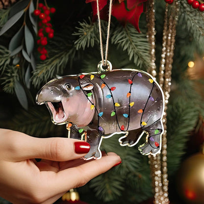 Shineful 2D Acrylic Ornament Baby Hippo Moo