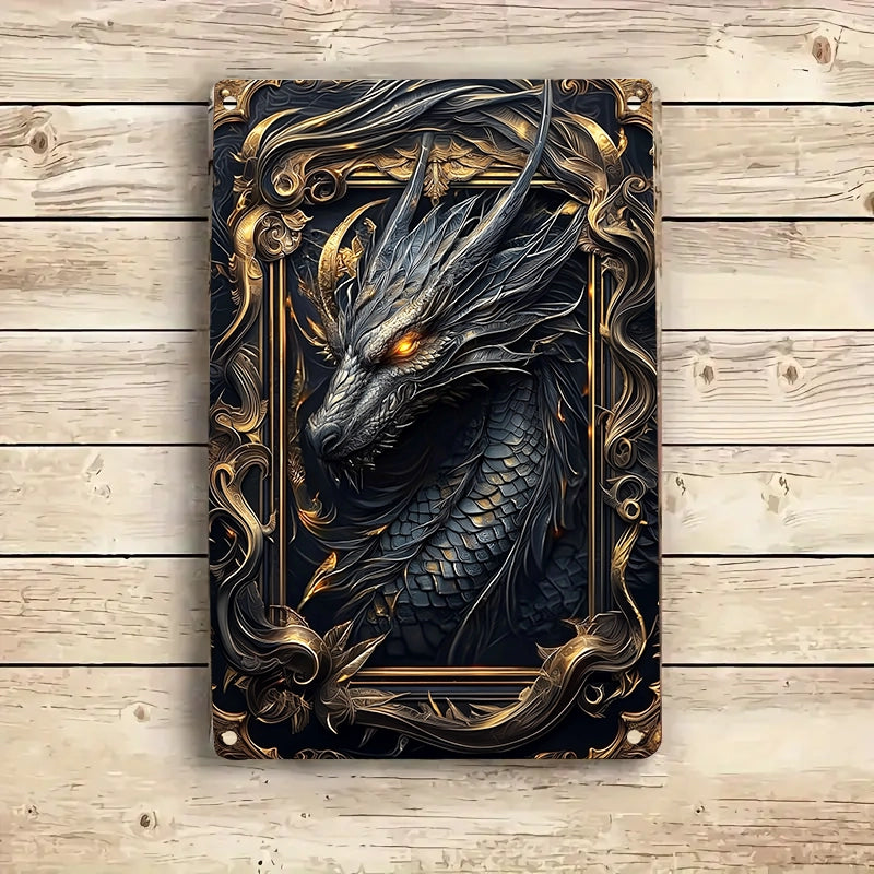 Shineful 2D Metal Sign Inferno Dragon Gothic