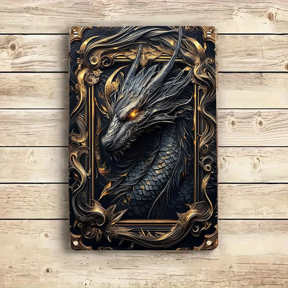 Shineful 2D Metal Sign Inferno Dragon Gothic