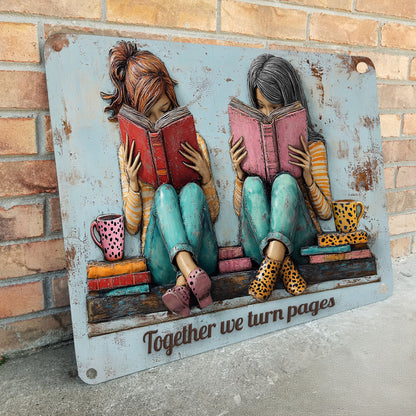 Shineful 2D Metal Sign Like Besties, Like Bookworms