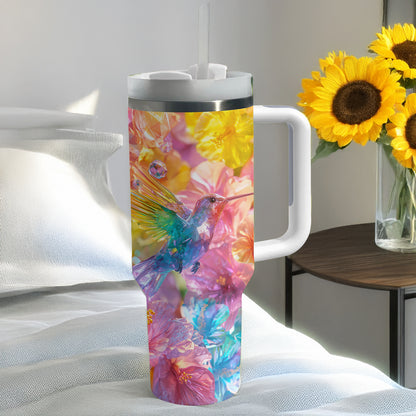 Shineful Glossy Tumbler Crystal Blossom Hummingbird