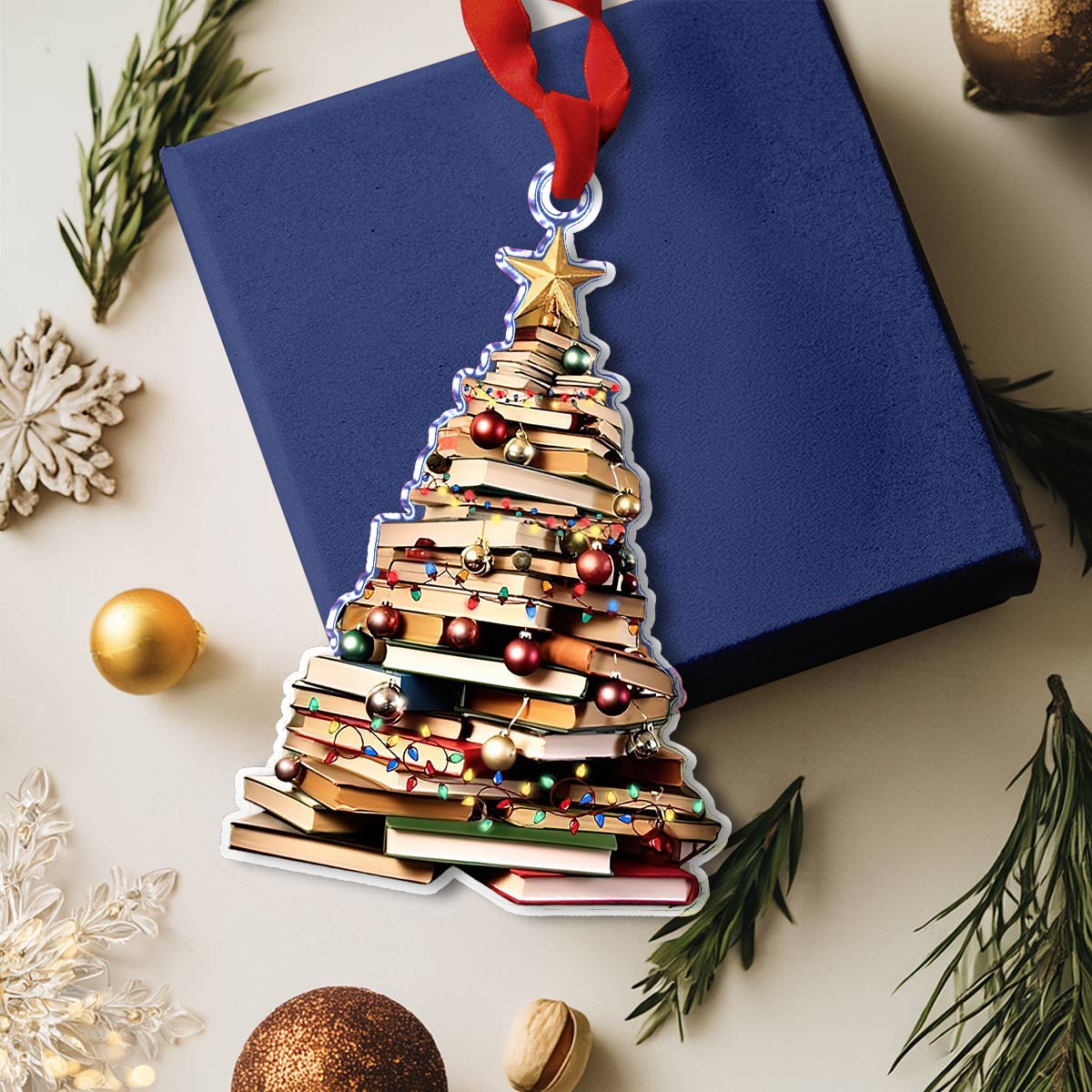 Shineful 2D Acrylic Ornament Literary Christmas