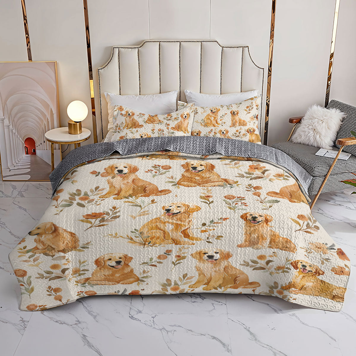 Shineful All Season Quilt 3-Piece Set Happy Golden Moment