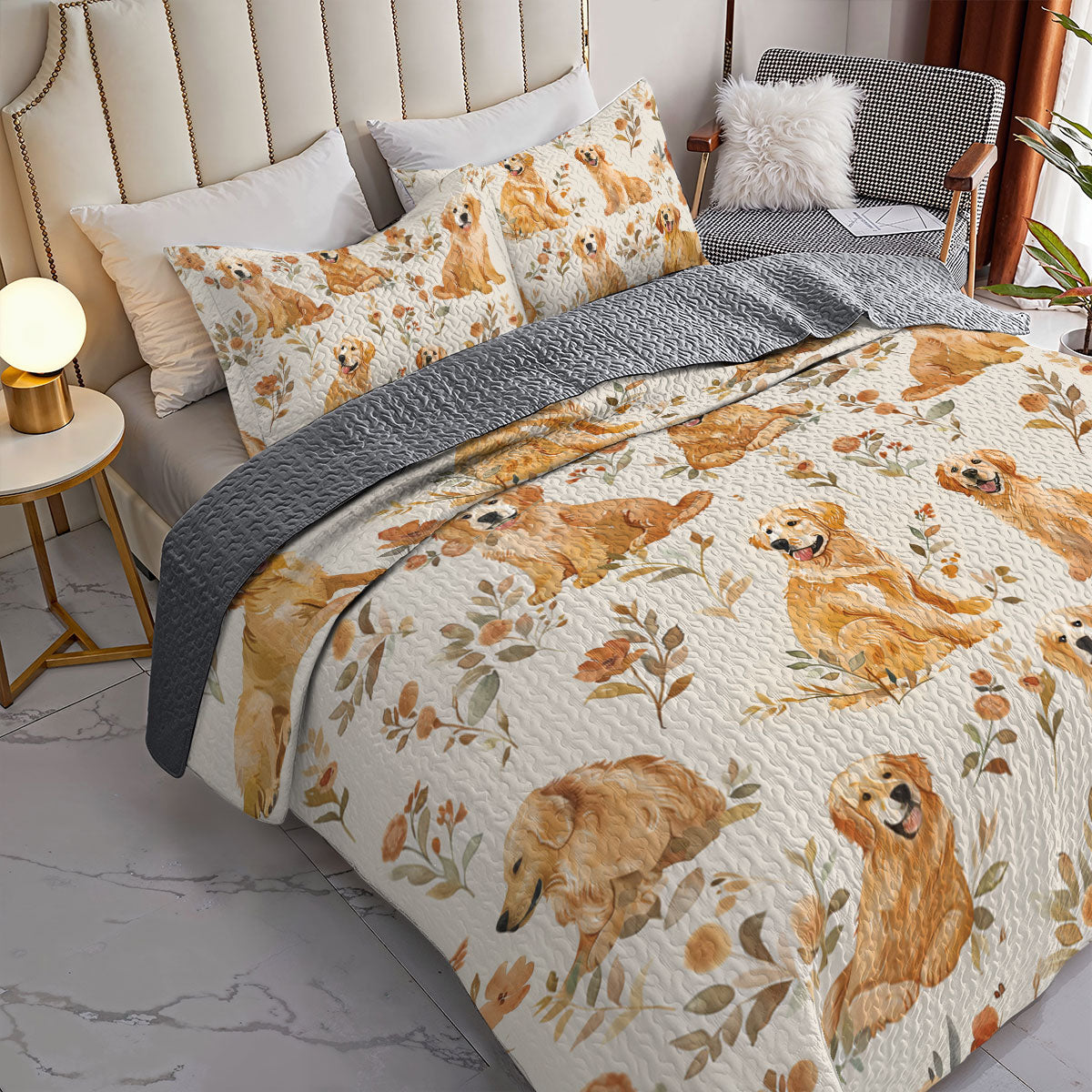 Shineful All Season Quilt 3-Piece Set Happy Golden Moment