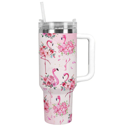 Shineful Tumbler Elegant Flamingo Garden